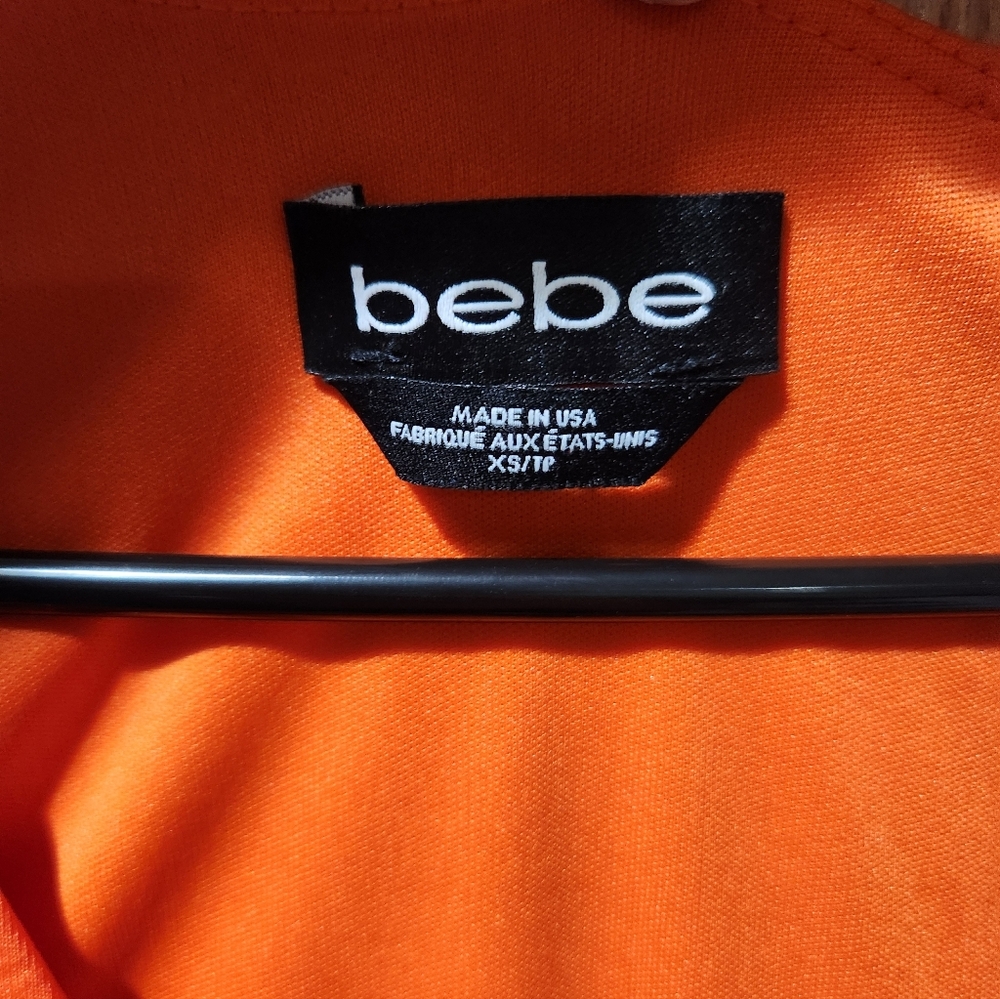 Bebe Orange Bodycon Deep Plunge Cocktail Dress - Picture 6 of 7